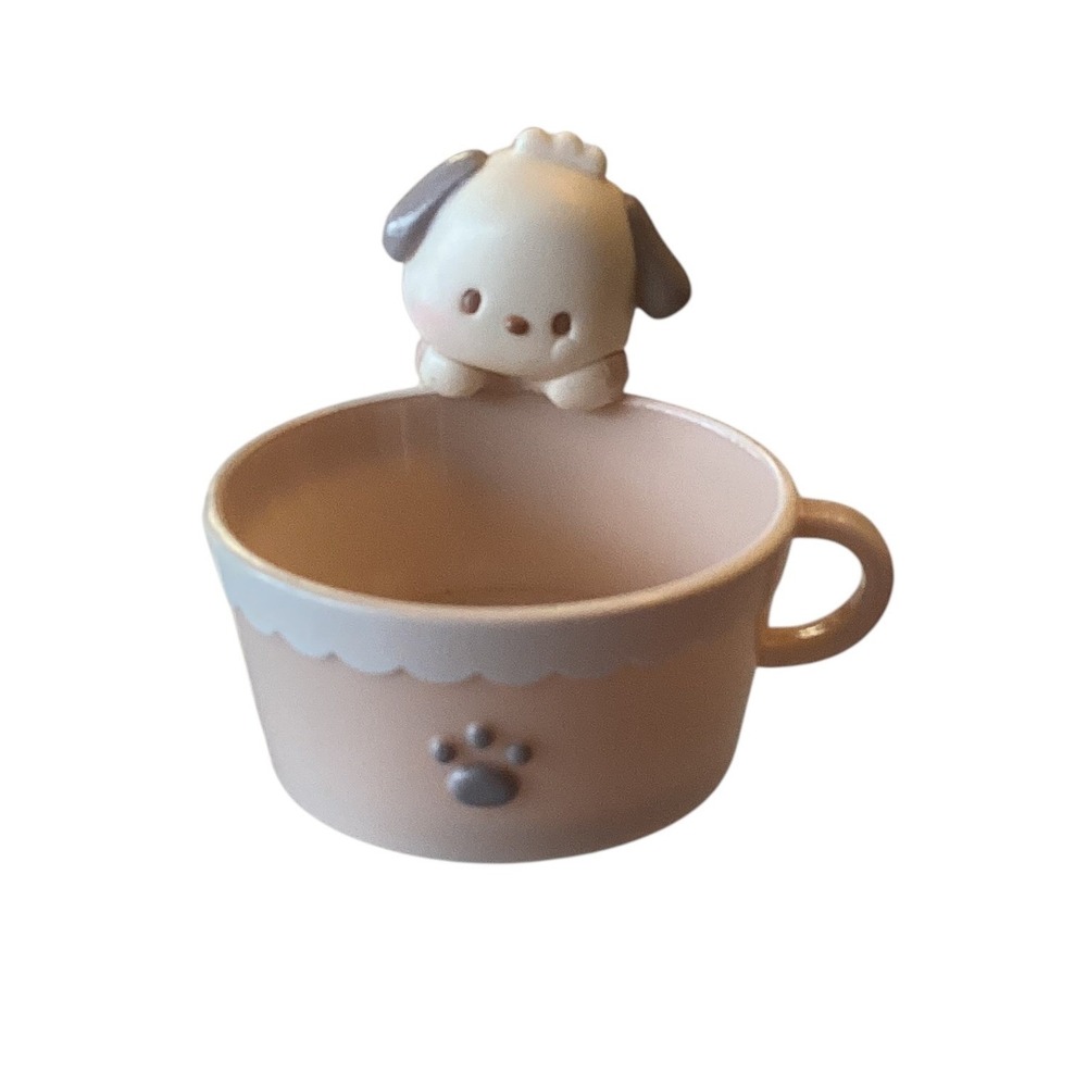 Sanrio Pochacco Miniature Cup Figure 2022 Pink Kawaii Collectible Figurine - Picture 7 of 11